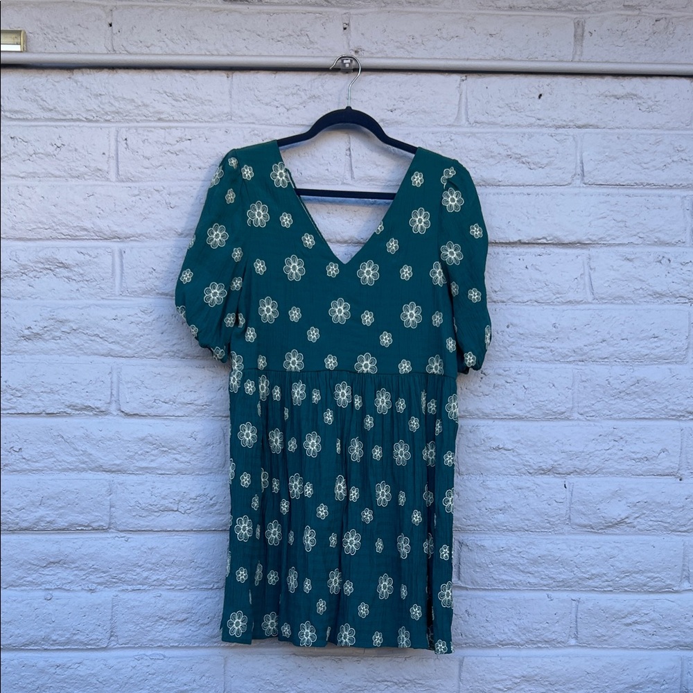 Pink Lily Teal and White Patterned Blouse